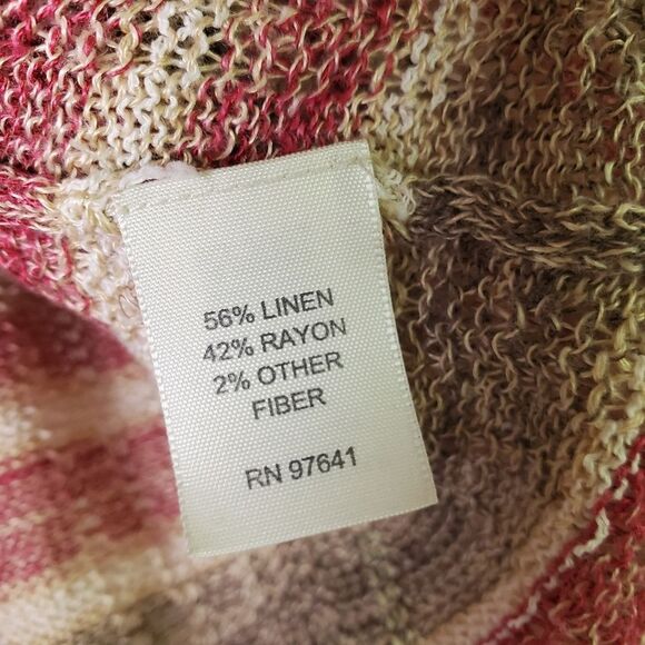J. Jill Linen Blend Striped Knitted Button Front Cardigan Size L - Picture 6 of 6